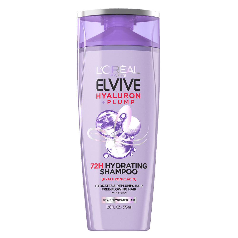 Loreal Paris Elvive Hyaluron Plump Hydrating Hair Shampoo with Hyaluronic Acid 12.6Oz (375ml)