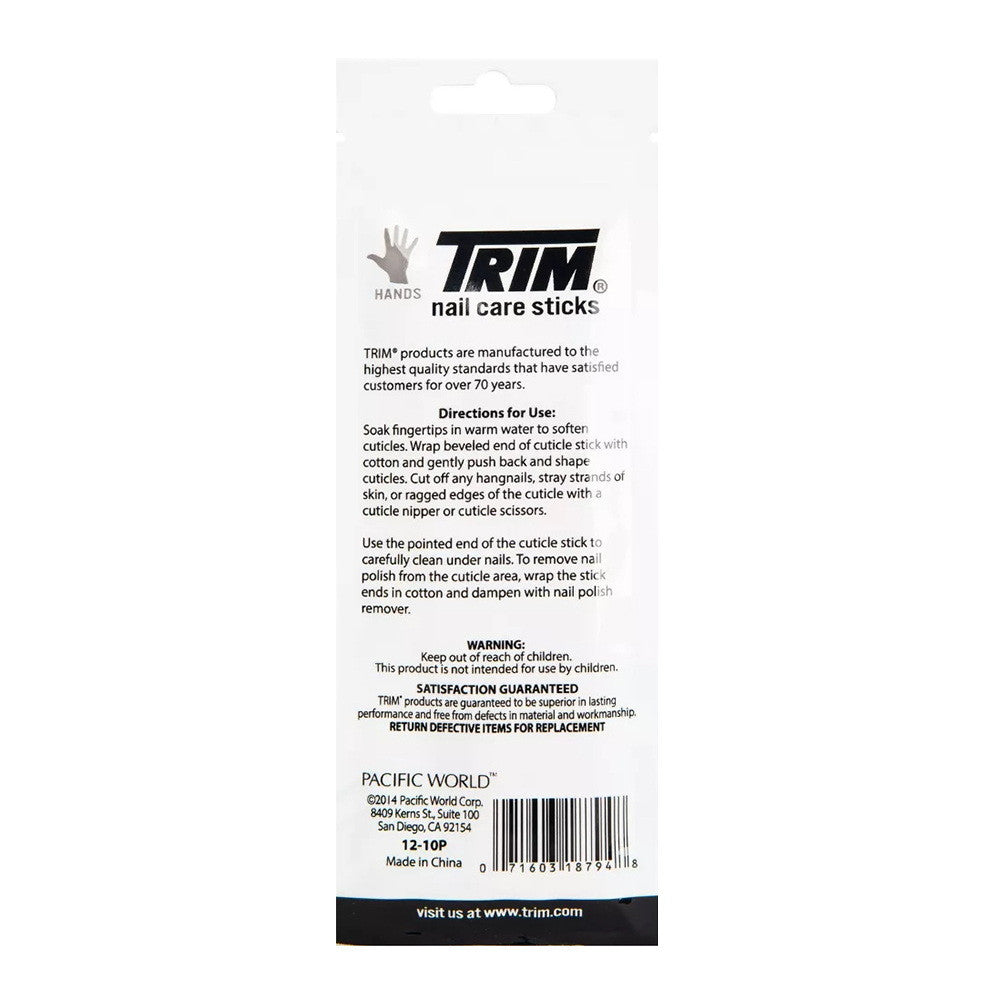 Trim Wood Nail Care Cuticle Sticks, 4 Ea