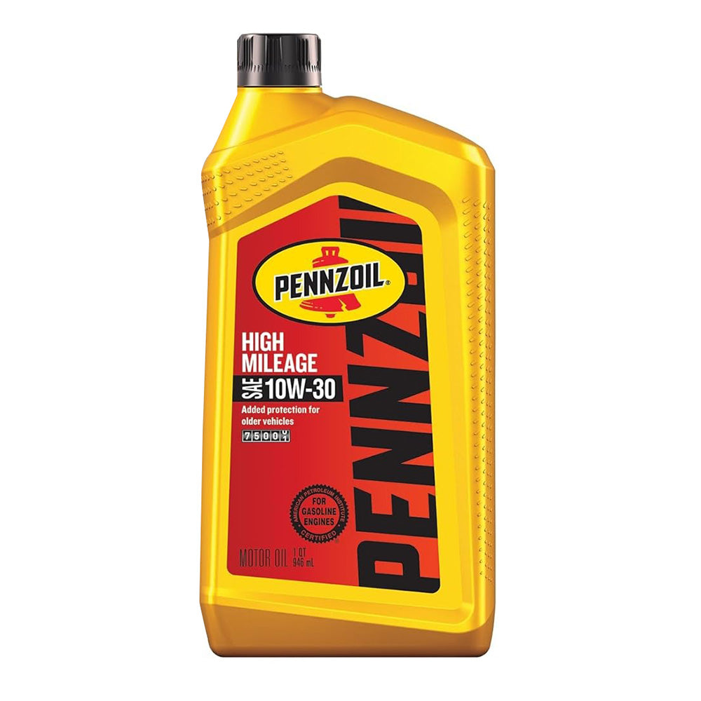 Pennzoil High Mileage 10W 30 Motor Oil with Added Protection 1QT (946ml)