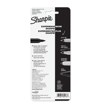 Sharpie Assorted Fine Point Permanent Marker, 3 Ea