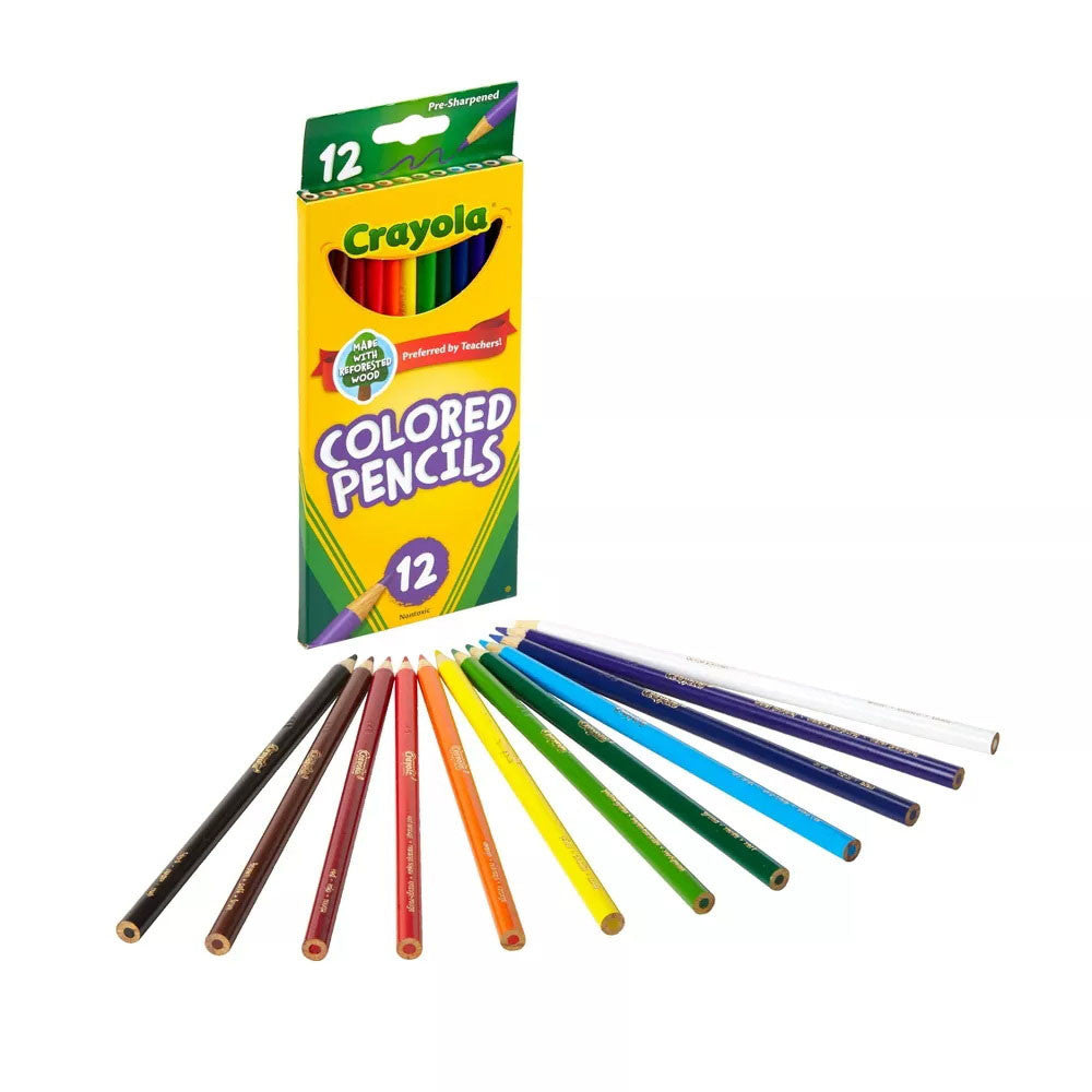 Crayola Colored Non-Toxic Pencils, Long, 12 Ct