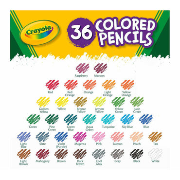 Crayola Colored Non-Toxic Pencils, Long, 36 Ea