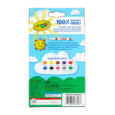 Crayola Classic Fine Line Color Markers, Assorted Colors, 10 Ea