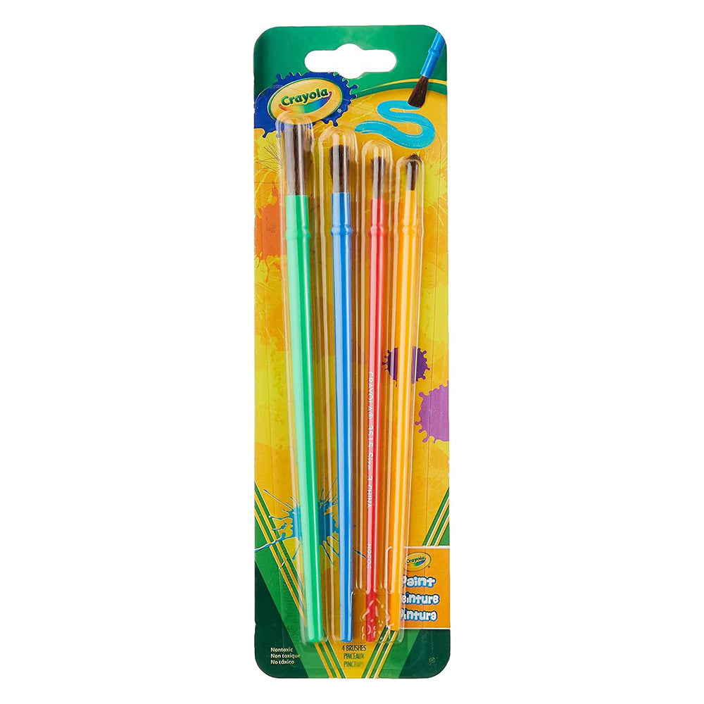 Crayola Soft Grip Assorted Sizes Paint Brushes 4Ea