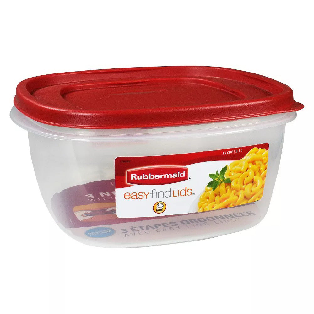 Rubbermaid Easy Find Lids Food Storage Container Racer Red Color 14 Cups 3.3l