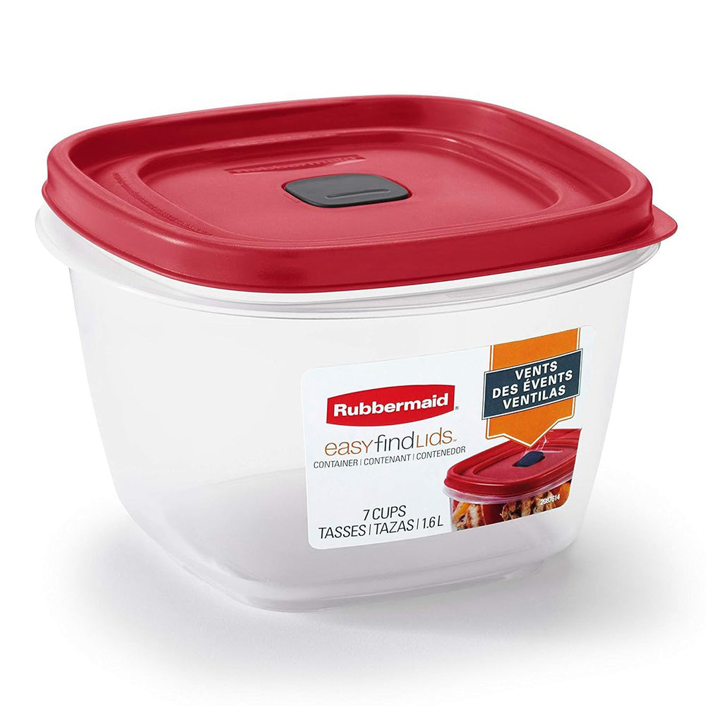 Rubbermaid Easy Find Lids Food Storage and Organization Container Racer Red Color 7Cup 1Ea