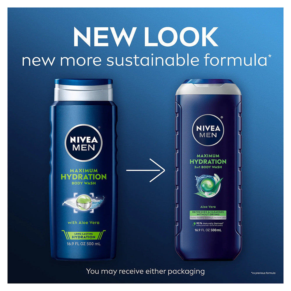 Nivea Men Maximum Hydration 3-In-1 Body Wash - 16.9 Oz