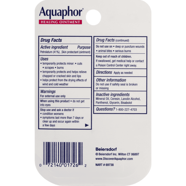 Aquaphor Advanced Therapy Healing Ointment For Skin Protectant, 0.25 Oz