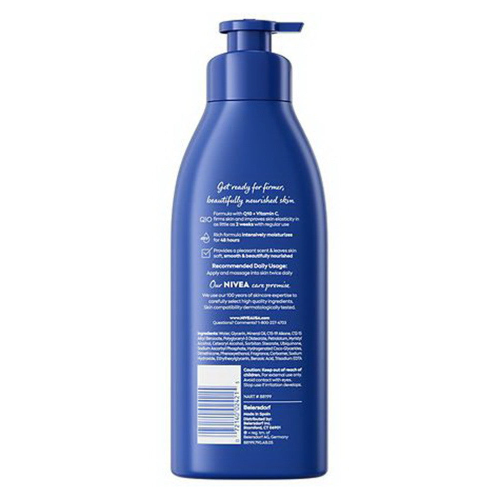 Nivea Nourishing Skin Firming Body Lotion with Pump, Q10 and Vitamin C, 16.9 Oz