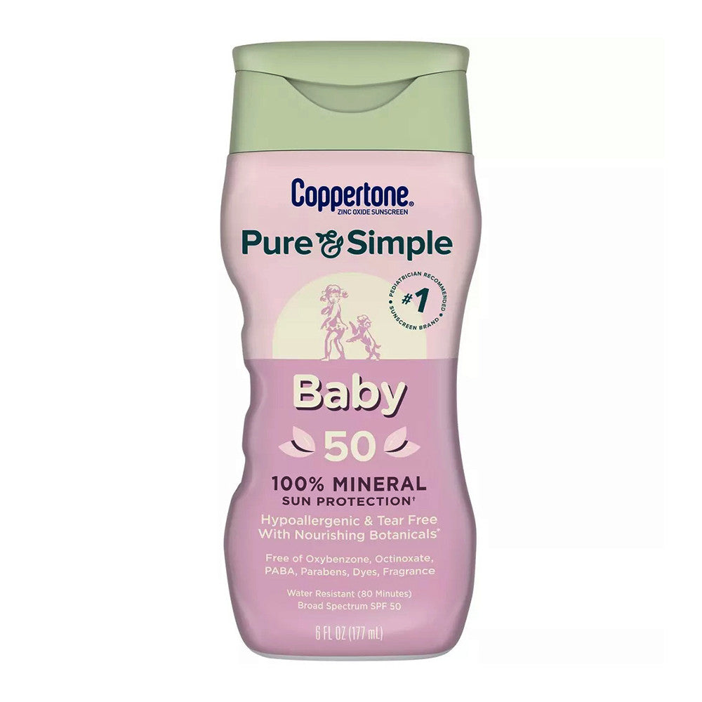 Coppertone Pure And Simple Baby Mineral Sunscreen Spf 50, 6 Oz