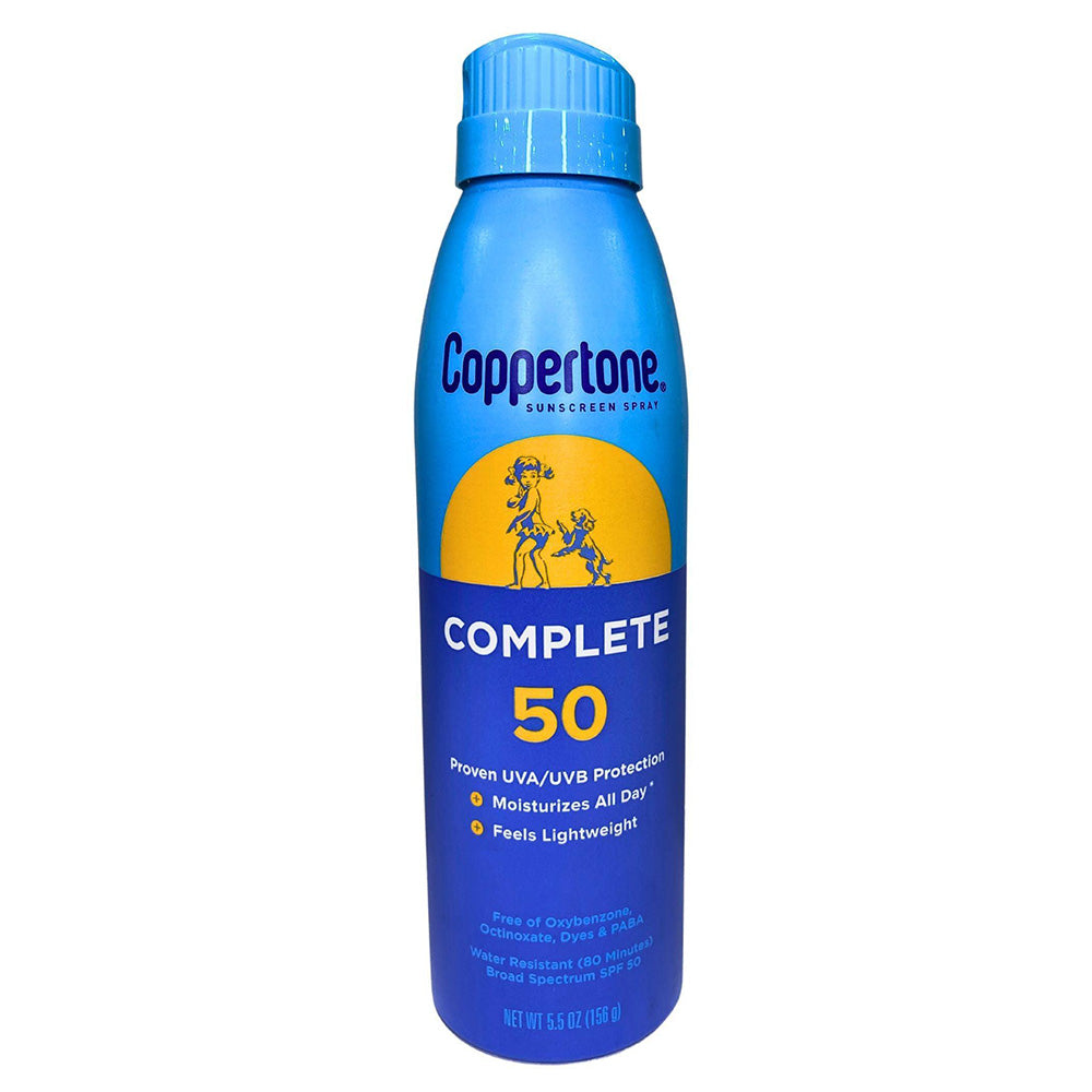 Coppertone Complete Sunscreen Spray Broad Spectrum SPF 50 All Day Moisturizing 5.5Oz (156g)
