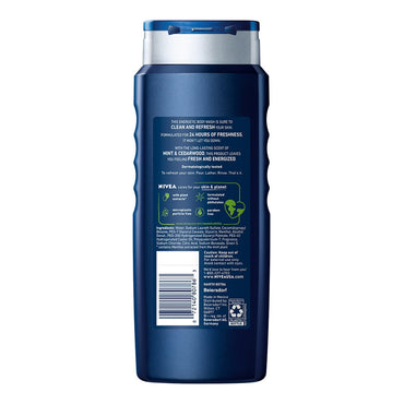 Nivea For Men Body Wash, Energy - 16.9 Oz