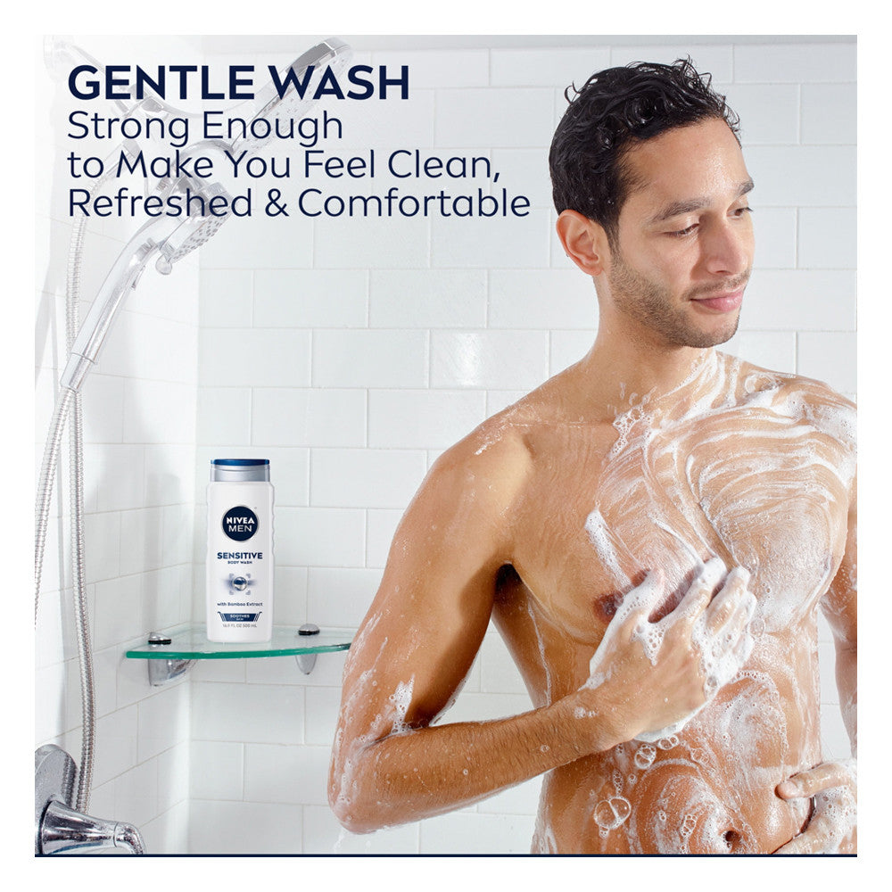 Nivea Men Sensitive Body Wash with Bamboo Extract, 16.9 Oz