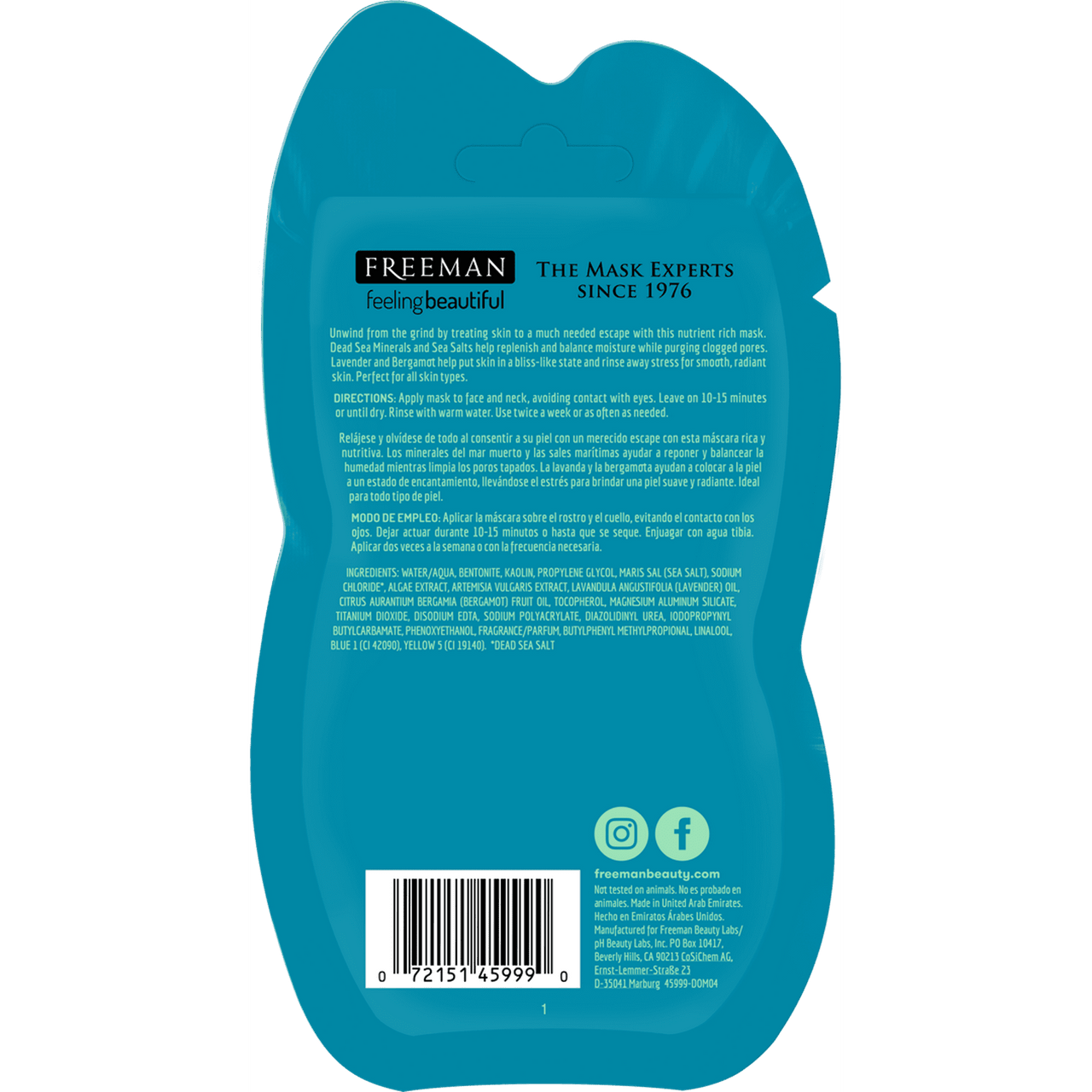 Freeman Feeling Beautiful Facial Anti-Stress Mask, Dead Sea Minerals - 0.5 Oz