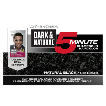 Soft sheen Carson Dark And Natural Mens Permanent 5 Minute Hair Color Kit, Natural Black - 1 Ea