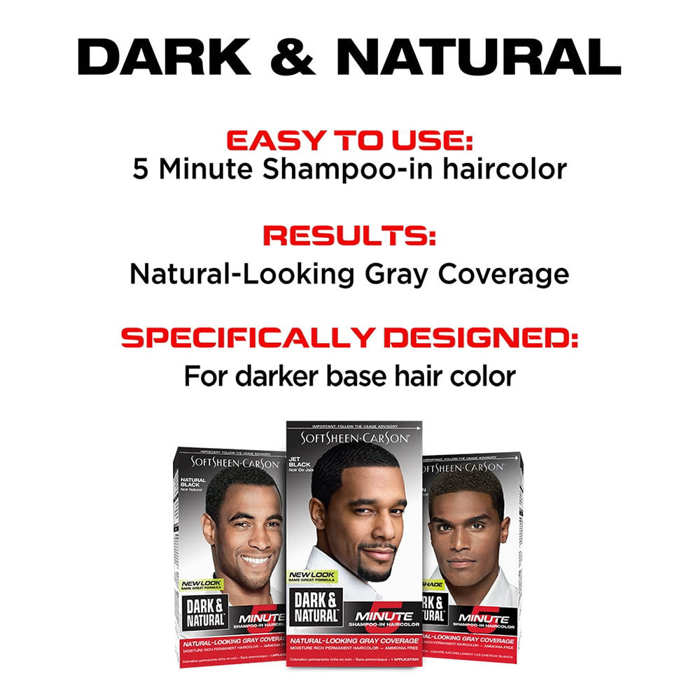 Soft sheen Carson Dark And Natural Mens Permanent 5 Minute Hair Color Kit, Natural Black - 1 Ea