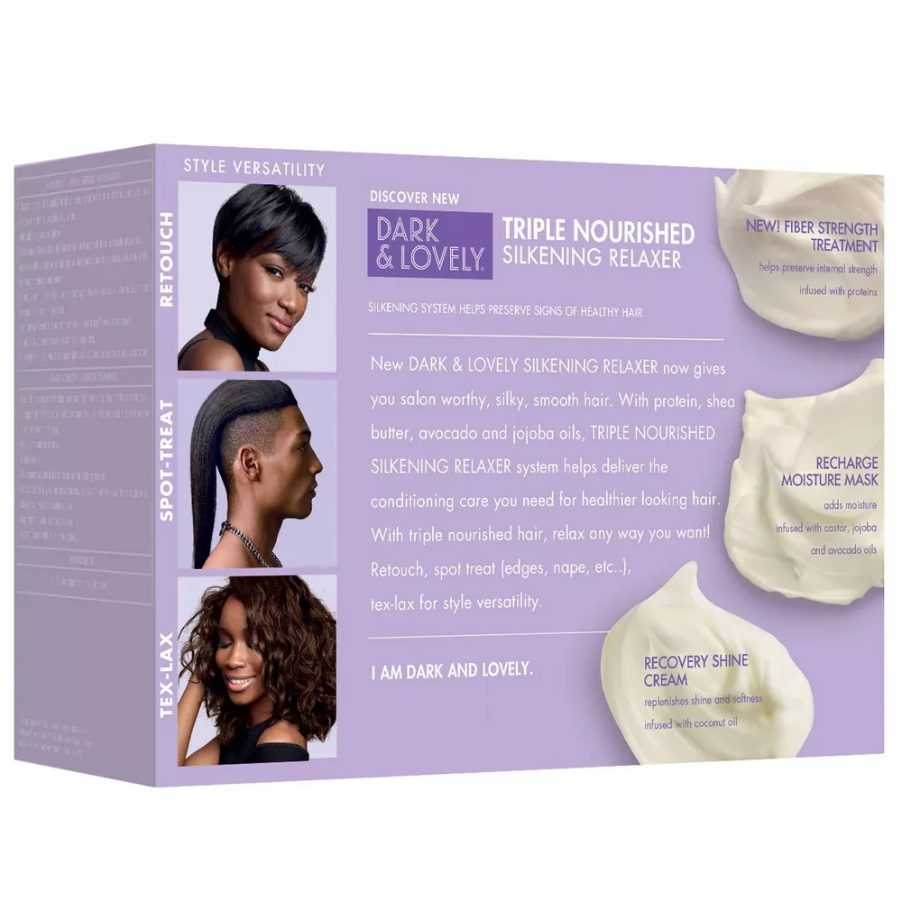 Dark and Lovely Triple Nourished Silkening Hair Relaxer Kit, 1 Ea