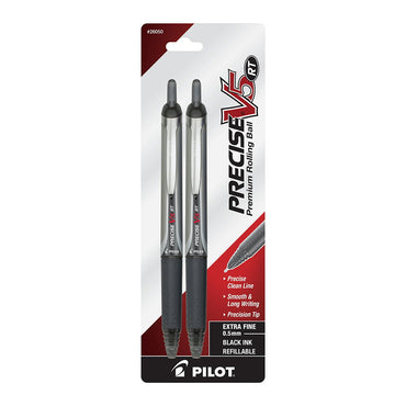 Pilot Precise V5 RT Retractable Rollerball Pens, Extra Fine Point, Black Ink, 1 EA