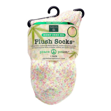 Earth Therapeutics Hemp Seed Oil Plush Socks, Peach Confetti, 1 Ea