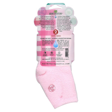 Earth Therapeutics Aloe Infused Moisturizing Socks Pink Plaid, 2 Pair
