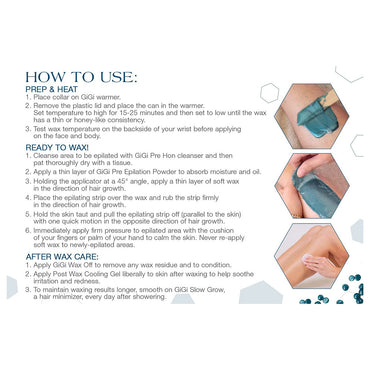 GiGi Hard Wax Beads, Soothing Azulene Hair Removal Wax for Sensitive Skin, 14 Oz