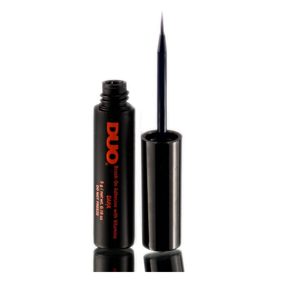 Duo Eye Lash Glue Brush on Adhesive Dark Tone Black or Brown, 0.18 Oz