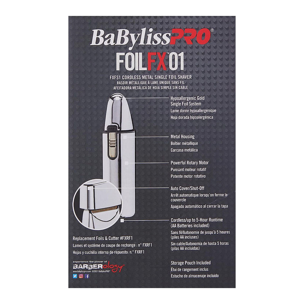 BaBylissPRO Foilfx01 Cordless Metal Single Foil Shaver, 1 Ea