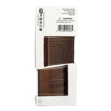 Conair Pin and Hold Curved Bobby Pins, Brown, 60 Ea