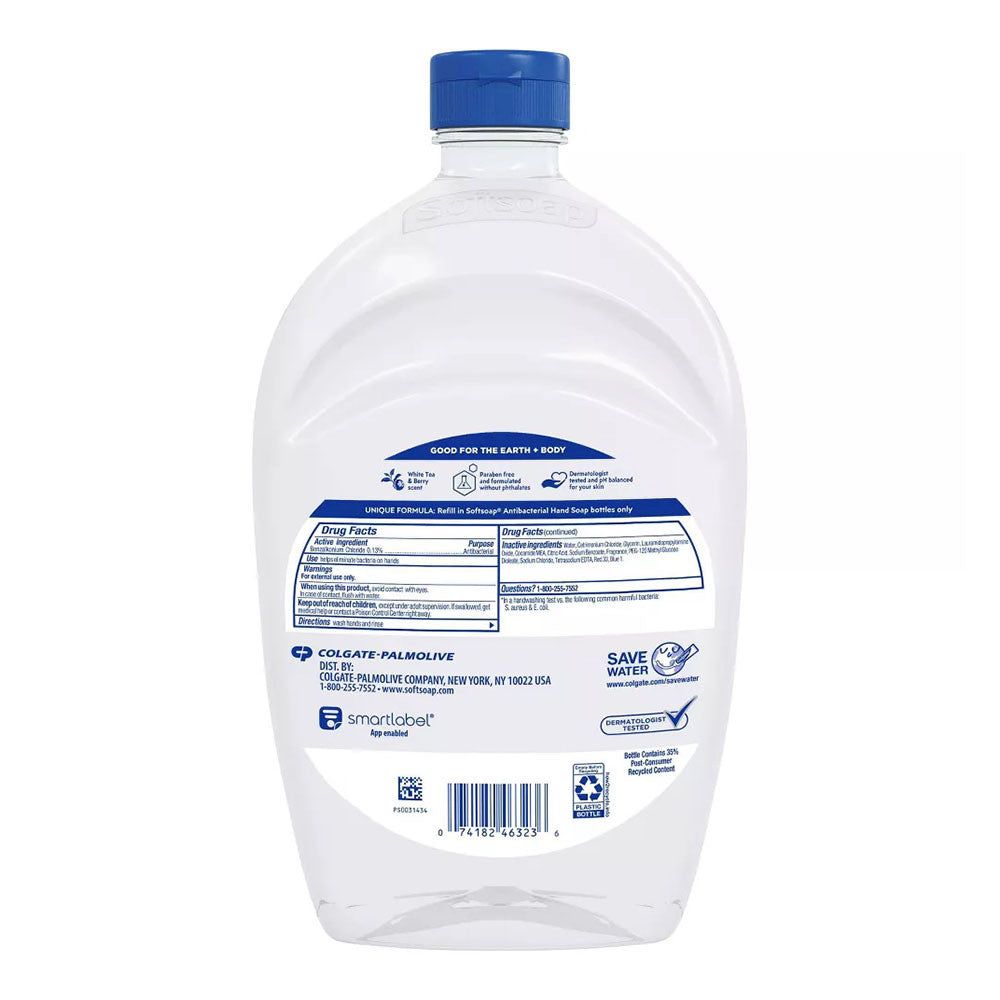 Soft Soap Antibacterial Liquid Hand Soap, White Tea And Berry, 50 Oz