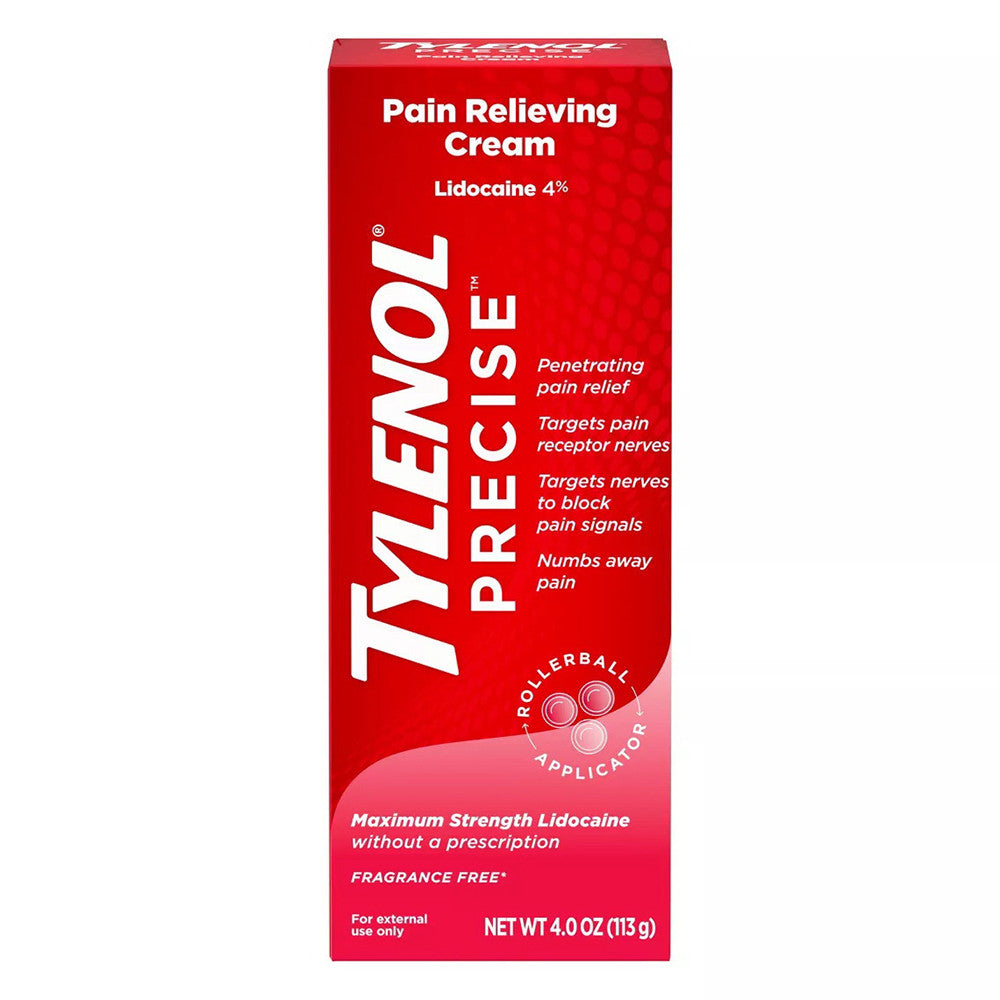 Tylenol Precise Maximum Strength 4% Lidocaine Pain Relieving Cream, 4 Oz