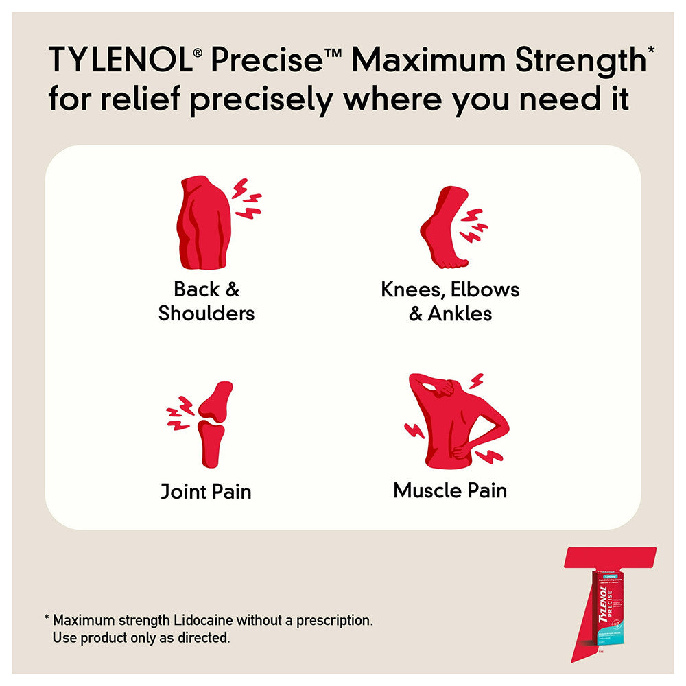 Tylenol Precise Cooling Pain Relieving Cream Lidocaine and Menthol, 4 Oz