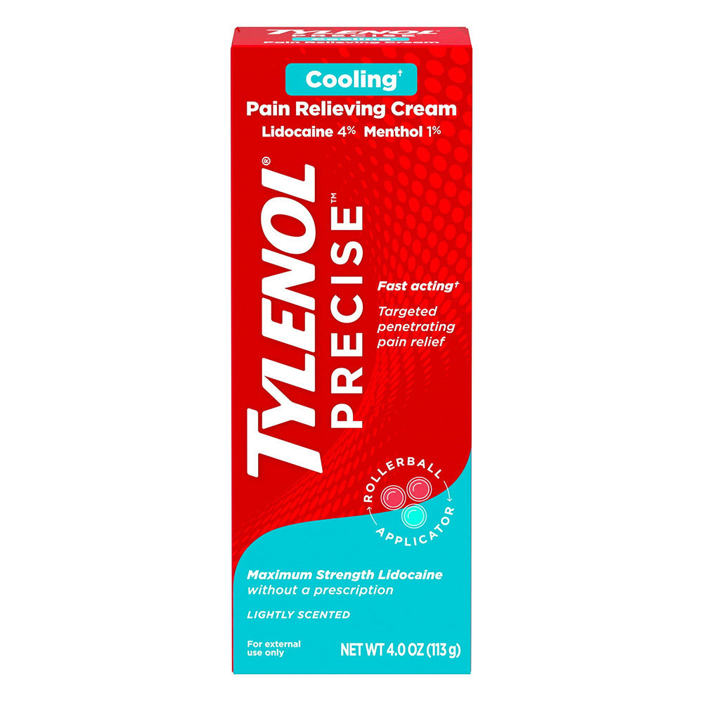 Tylenol Precise Cooling Pain Relieving Cream Lidocaine and Menthol, 4 Oz