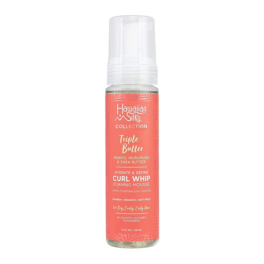 Hawaiian Silky Triple Butter Hydrate and Define Curl Whip Foaming Mousse 7.5Oz (222ml)