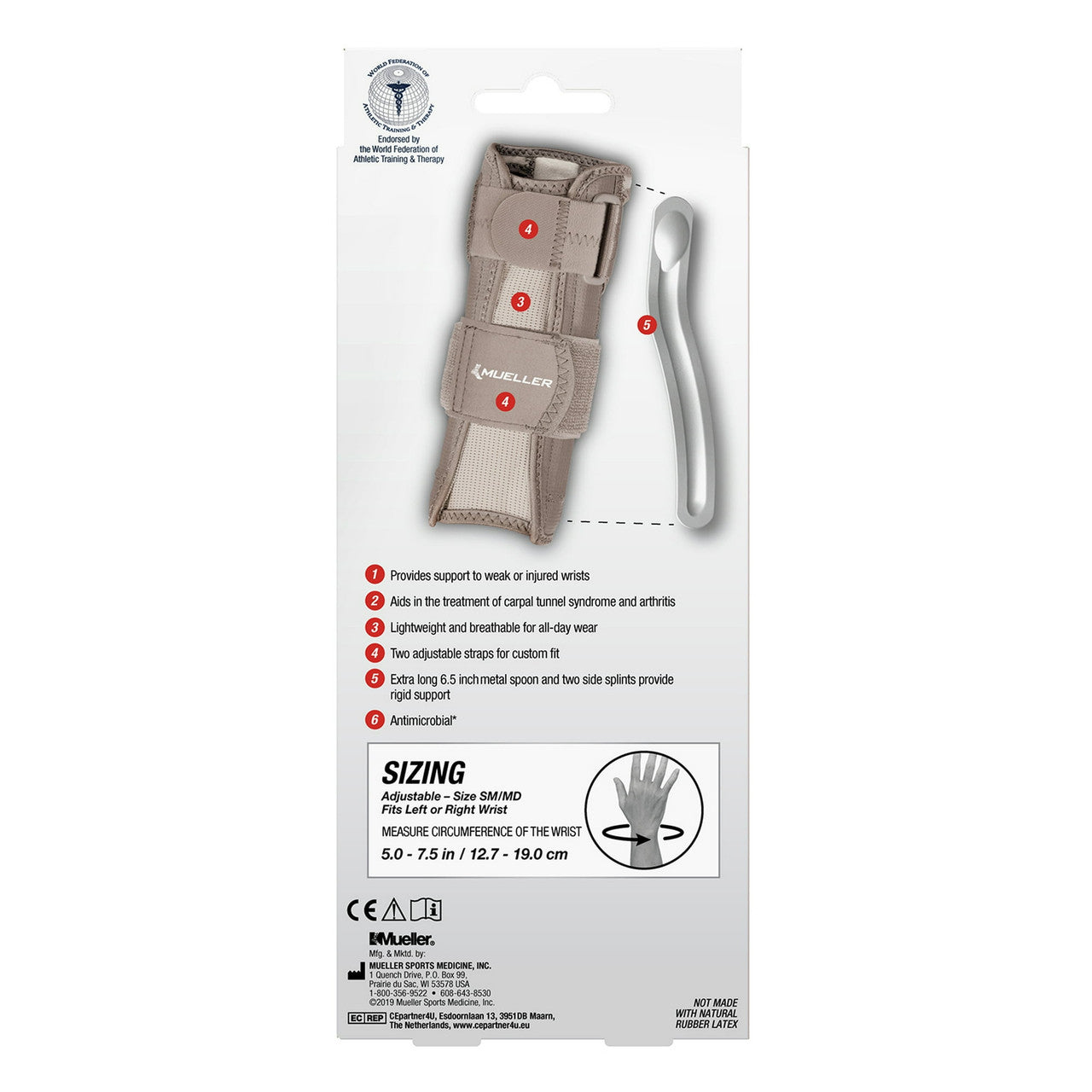 Muller Carpal Tunnel Wrist Stabilizer With Maximum Support, Smal and Medium, Fits Left Or Right, Samll/Medium, 1 Ea
