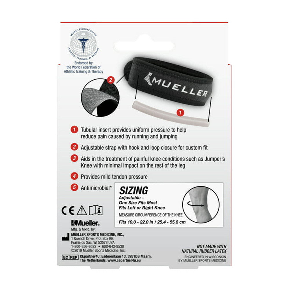 Mueller Jumpers Moderate Support Level Knee Strap Adjustable, One Size Fits Left or Right, 1 Ea