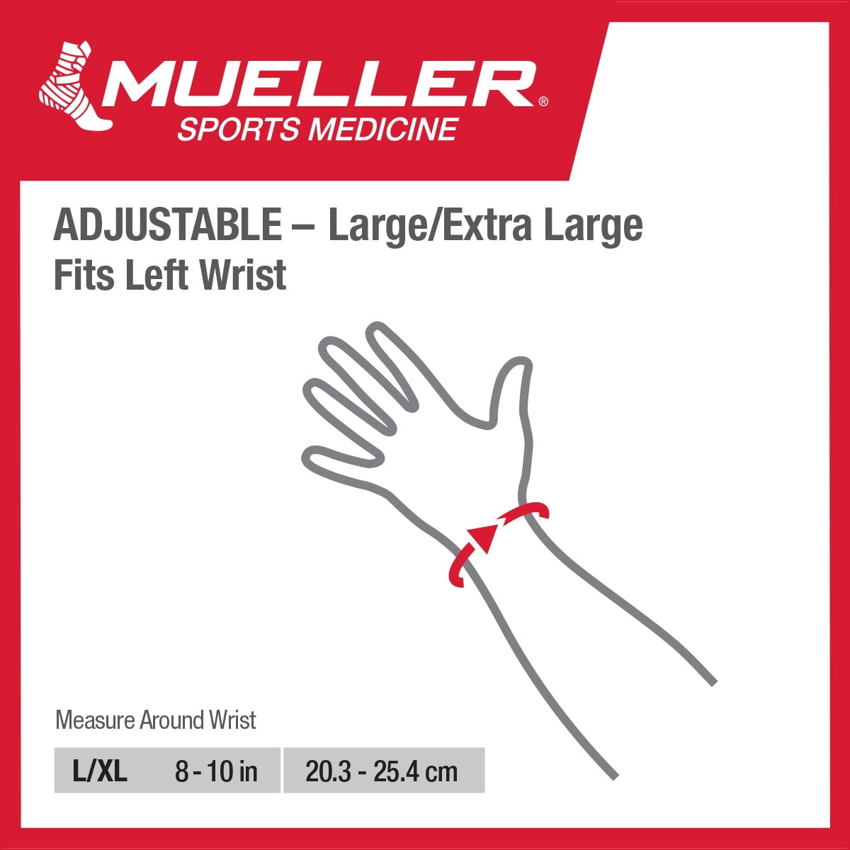 Mueller Fitted Left Wrist Brace, LG/XL, 1 Ea