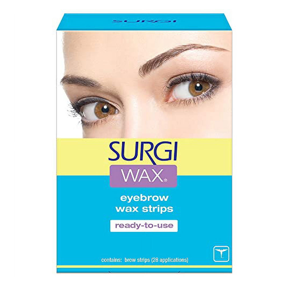Surgi Wax Eyebrow Wax Strips for Removing Unwanted Hair and Shaping Brows 28Ea