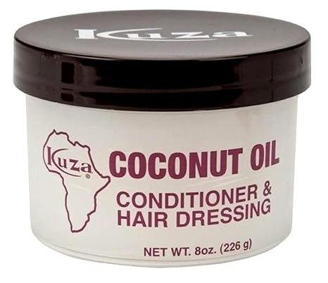 Kuza Coconut Oil Conditioner and Hair Dressing for Reducing Breakage and Split Ends 8Oz (226g)