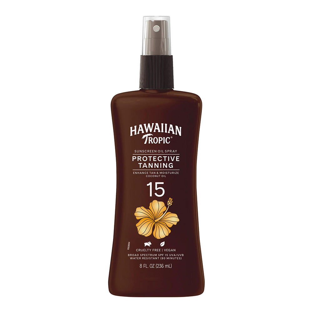 Hawaiian Tropic Protective Tanning Sunscreen Oil Spray, SPF 15, 8 Oz
