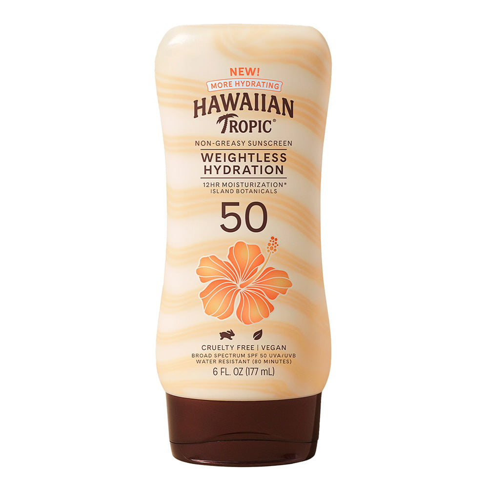 Hawaiian Tropic Weightless Hydration Lotion Non Greasy Sunscreen SPF 50 6Oz (177ml)
