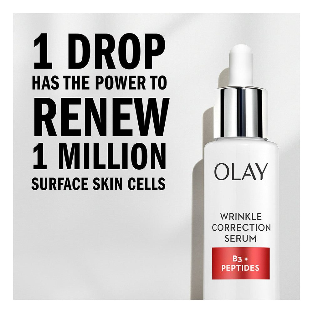 Olay Wrinkle Correction Serum with Vitamin B3+ Collagen Peptides, 1.3 Oz