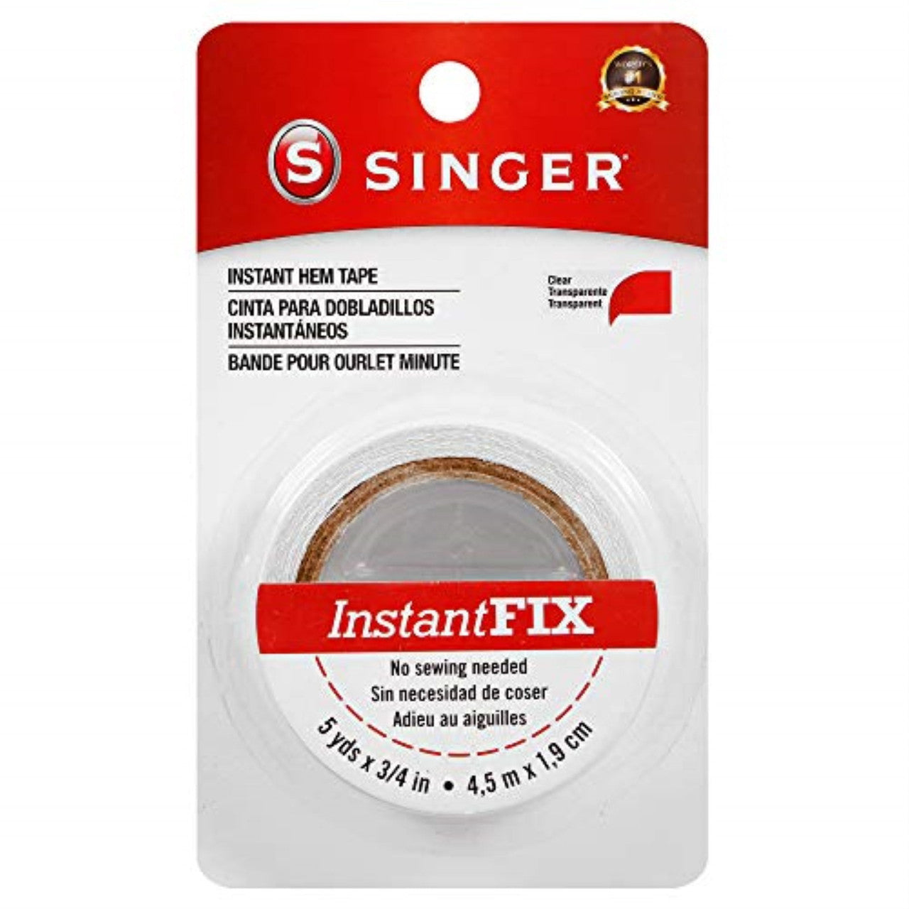 Singer Instant Fix Hems 'N-Cuffs Double Sided Fabric Tape 5 Yards 3/4 Inch, 1 Ea