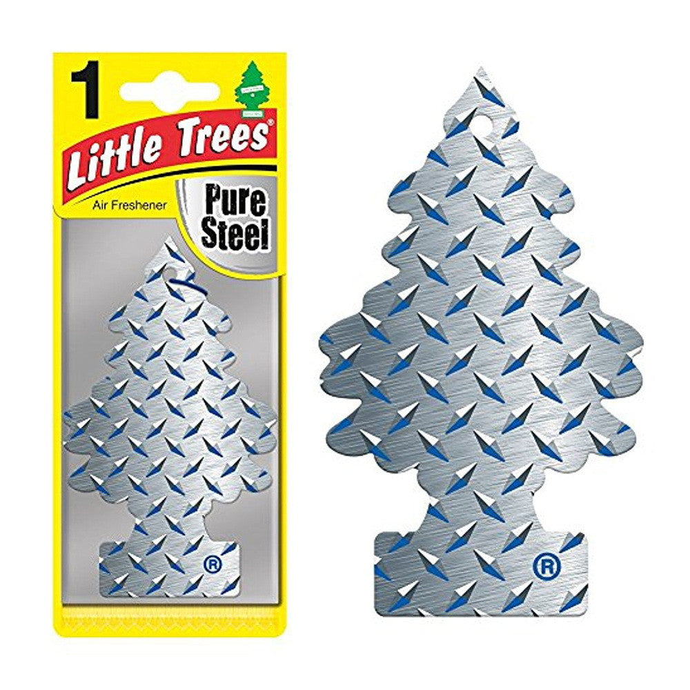 Little Trees Air Fresheners Pure Steel, 2 Ea