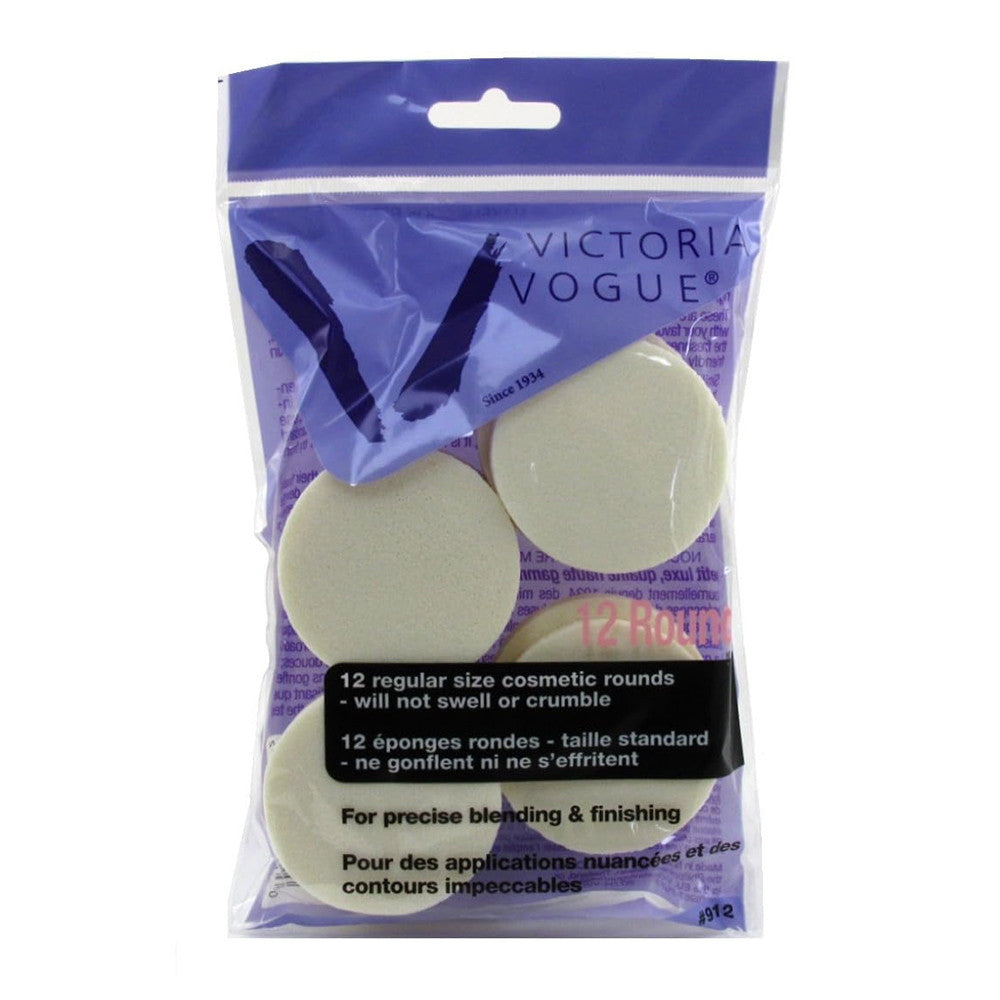 Victoria Vogue Cosmetic Rounds Latex, Regular Size, 12 Ea