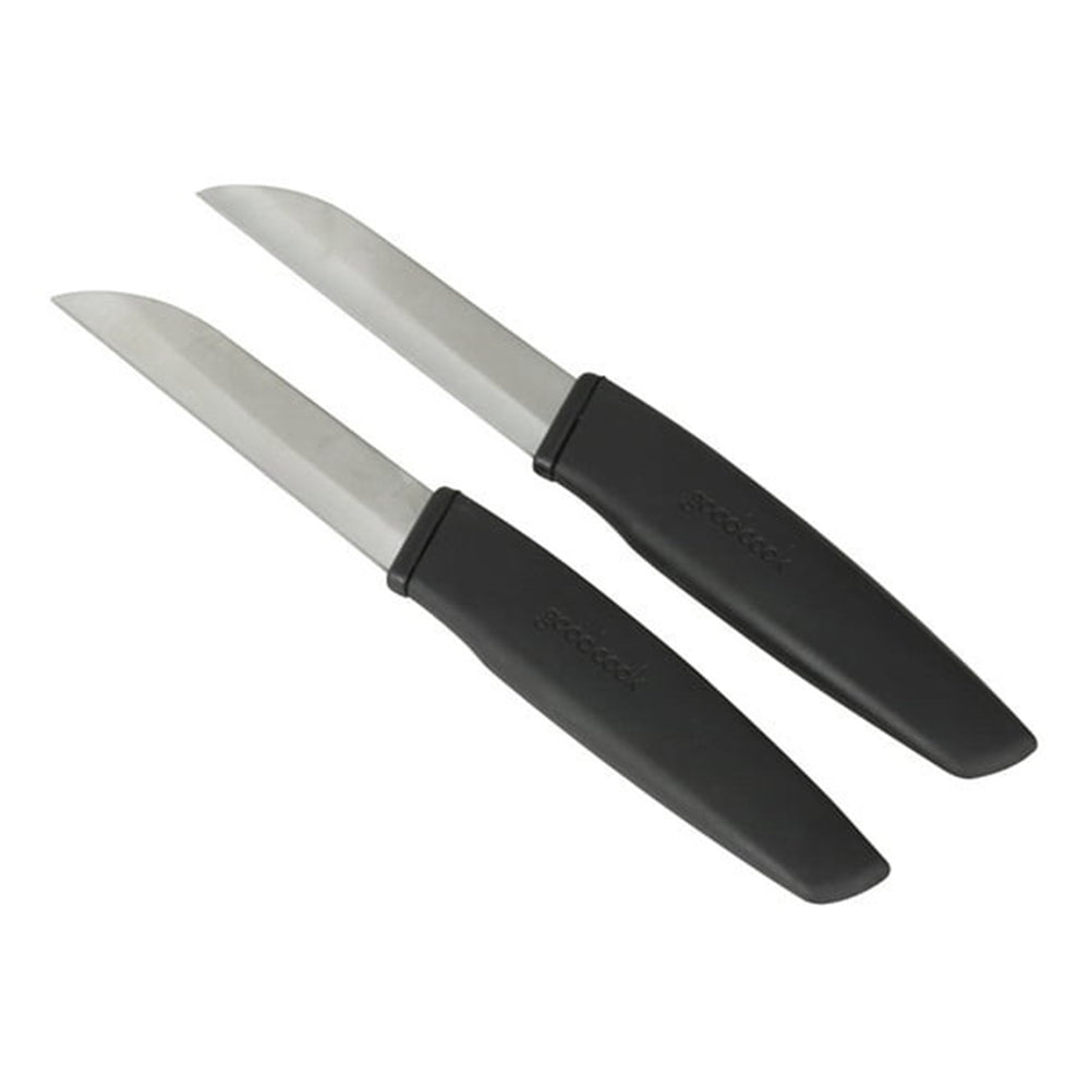 Good Cook Paring Knives Black for Precision Cutting Peeling and Kitchen Prep 2Ea
