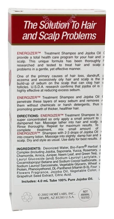 Hobe Labs Energizer Treatment Hair Shampoo With Jojoba And Vitamin B-5, 4 Oz
