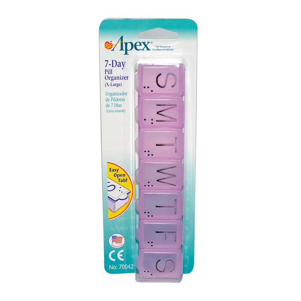 Apex 7-Day Extra Large Pill Organizer, Model No : 70042, 1 Ea