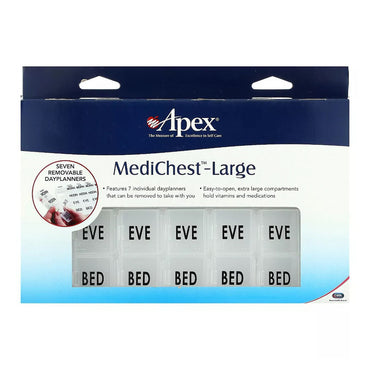 Apex Medichest Pill Case Organizer With Braille Markings - 1 Ea