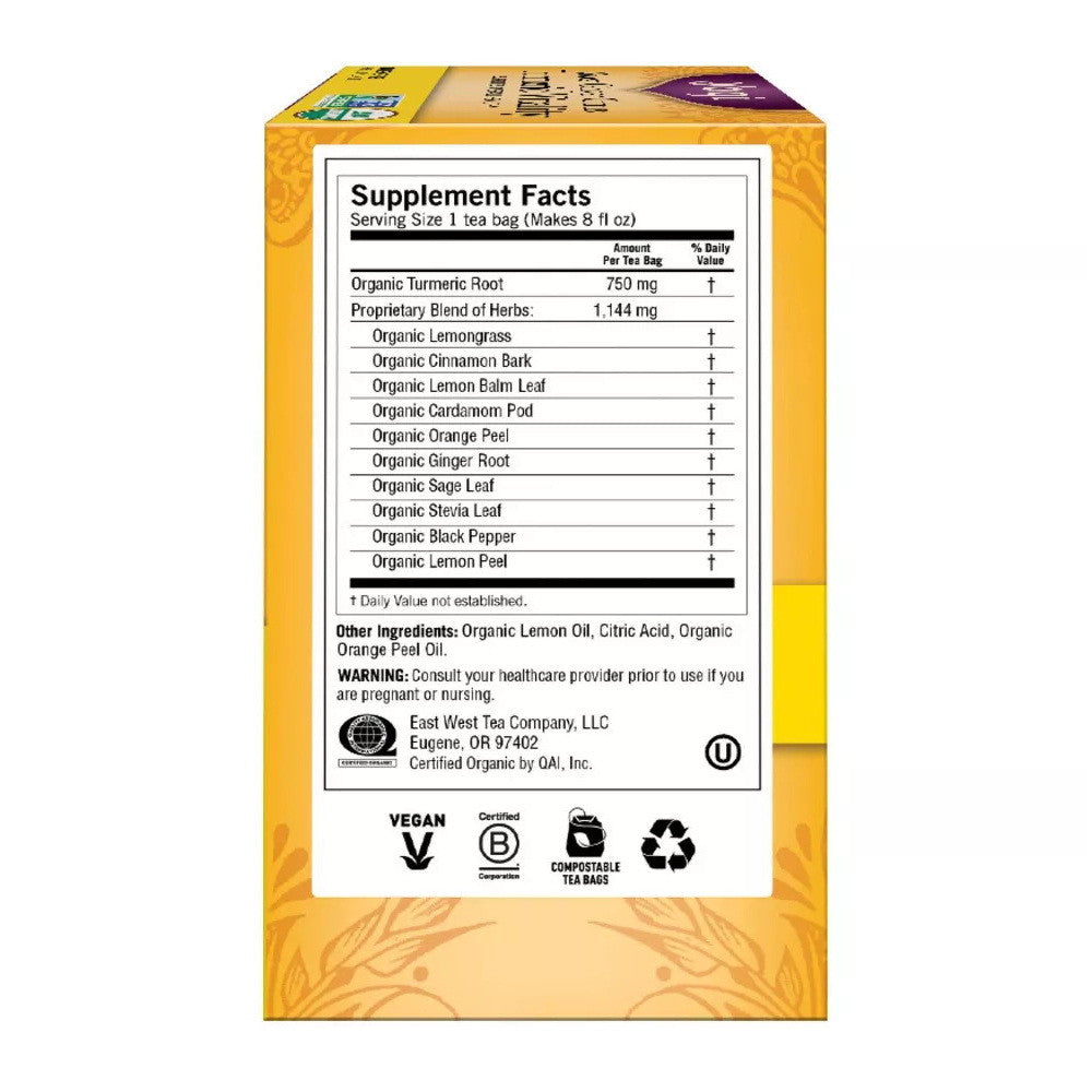 Yogi Sweet Ginger Citrus Turmeric Vitality Tea Bags, Caffeine Free, 16 Ea