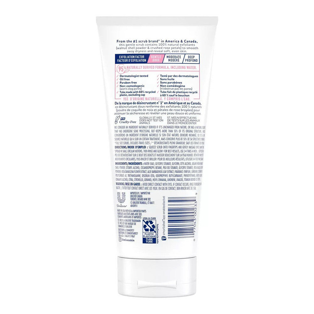 St. Ives Gentle Smoothing Face Scrub Rose Water and Aloe Vera, 6 Oz